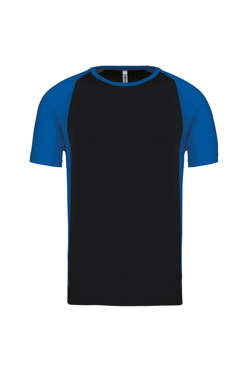 T-shirt de sport bicolore manches courtes unisexe