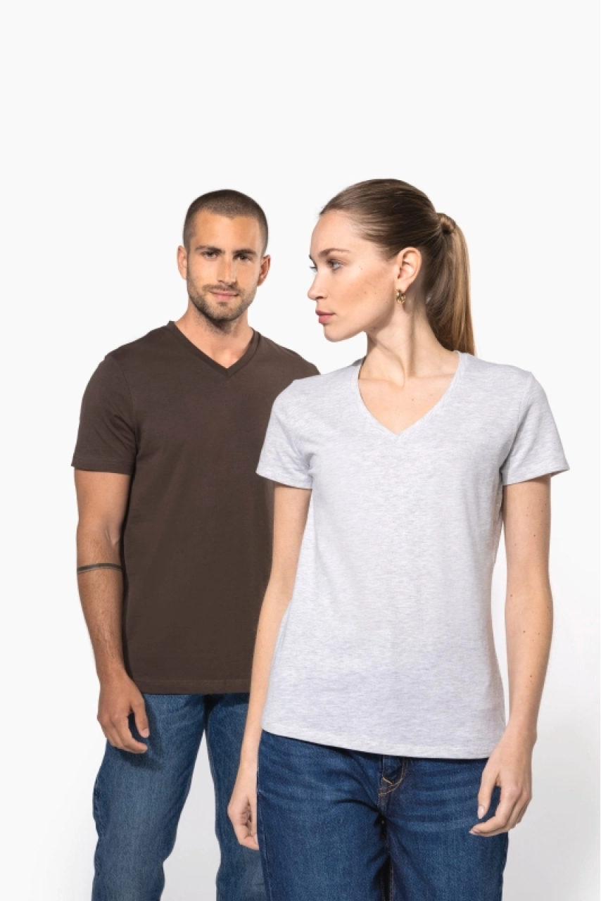 T-shirt col V manches courtes femme