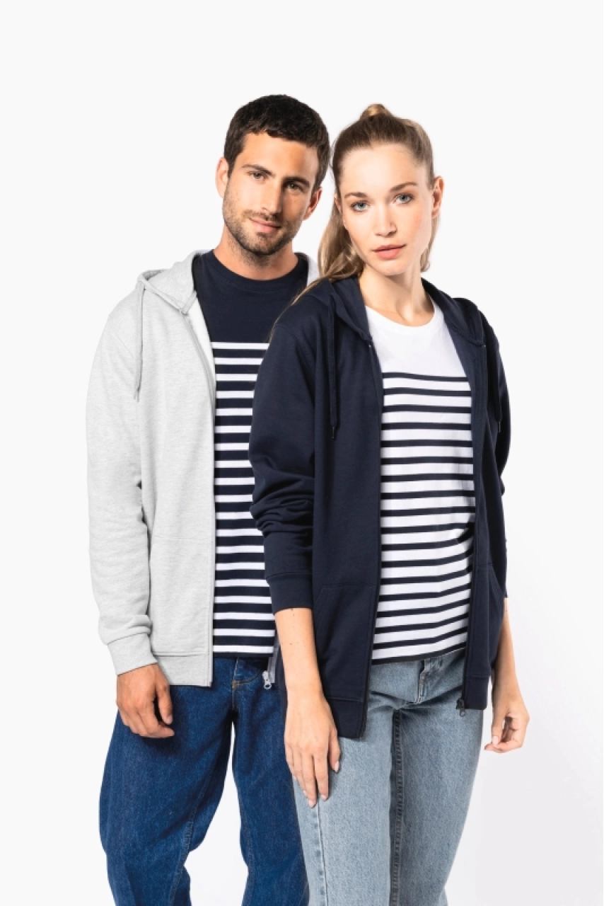 Sweat-shirt écoresponsable à col rond délavé French Terry unisexe