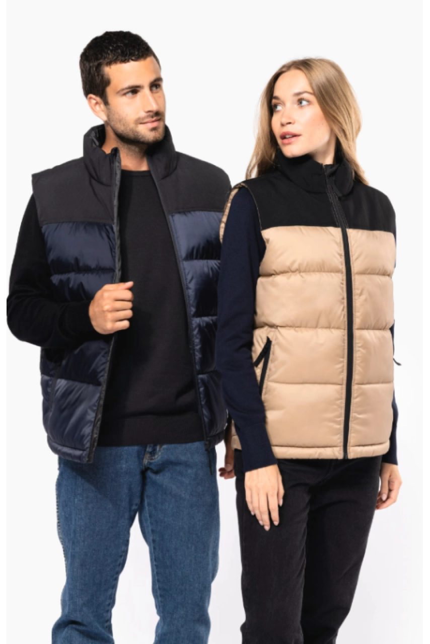 Bodywarmer matelassé bi-ton unisexe