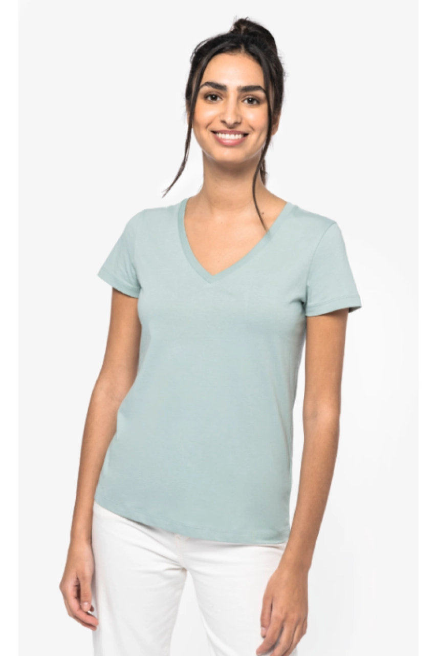 T-shirt écoresponsable col V femme
