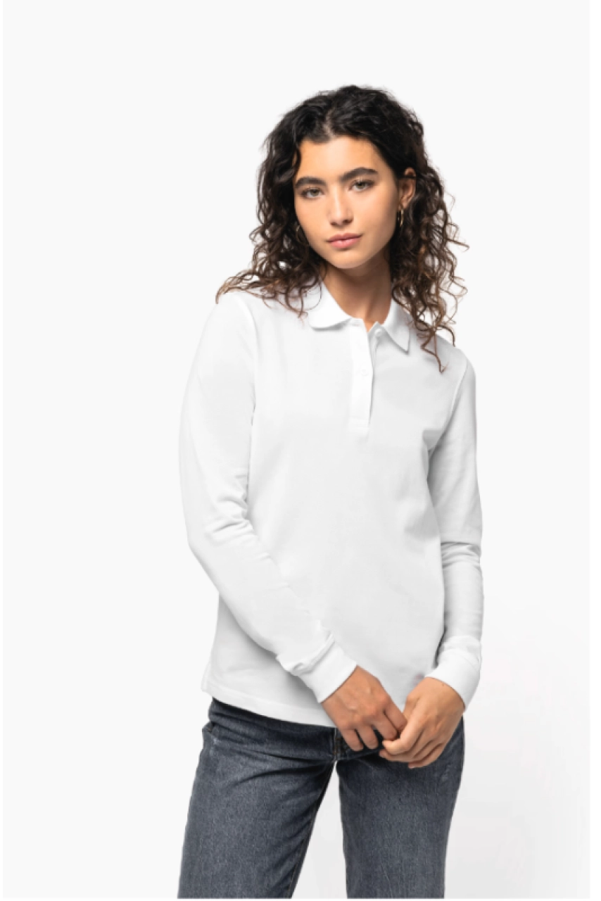 Polo piqué manches longues Bio180 femme