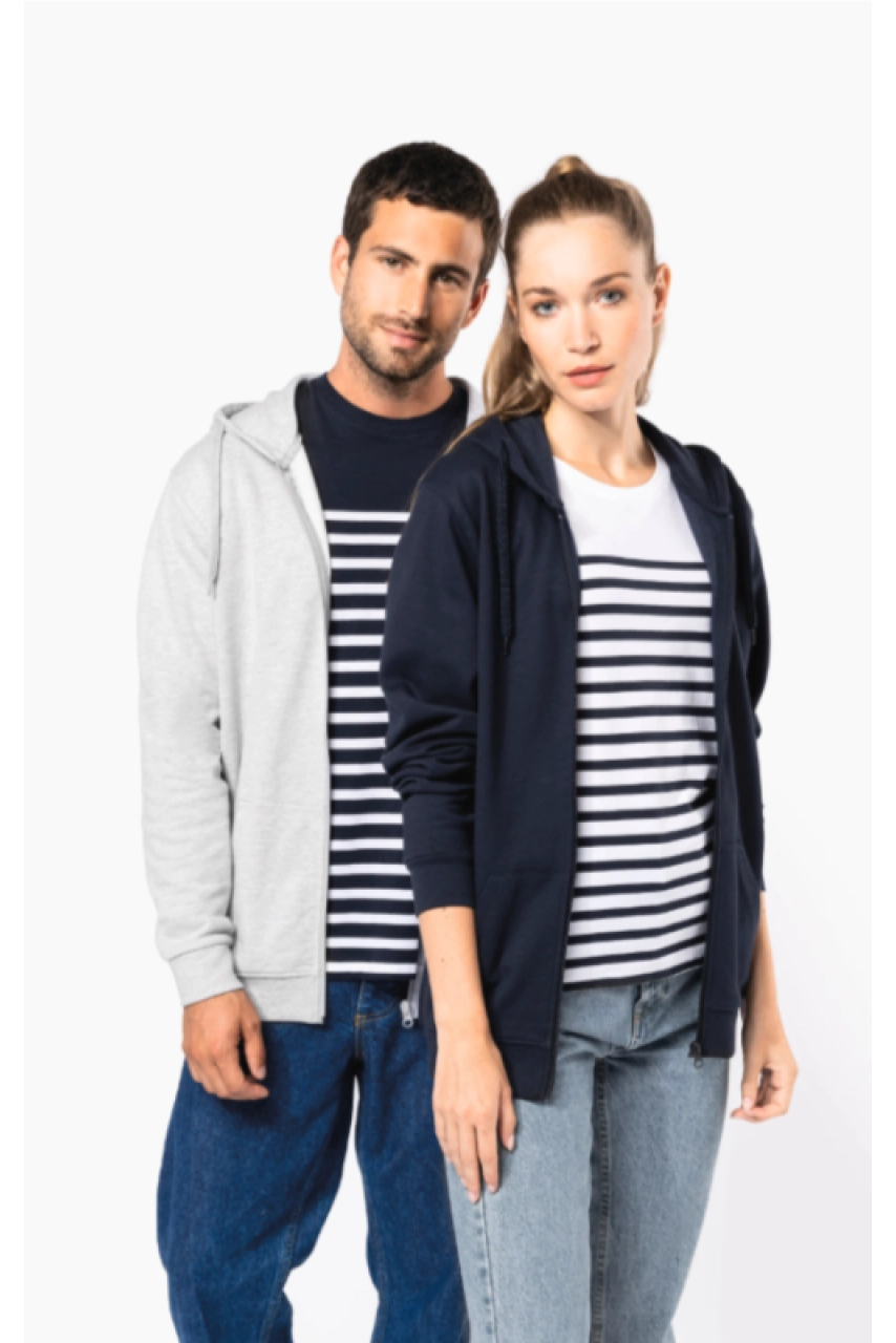 Sweat-shirt recyclé zippé à capuche unisexe