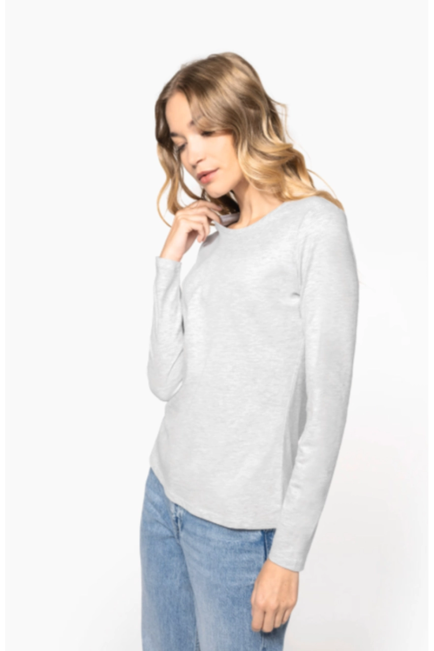 T-shirt col rond manches longues femme
