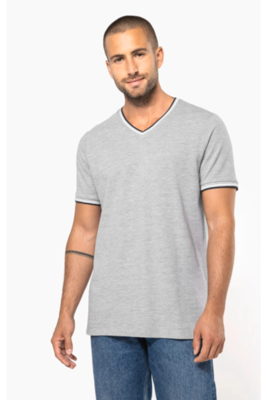 T-shirt maille piquée col V homme