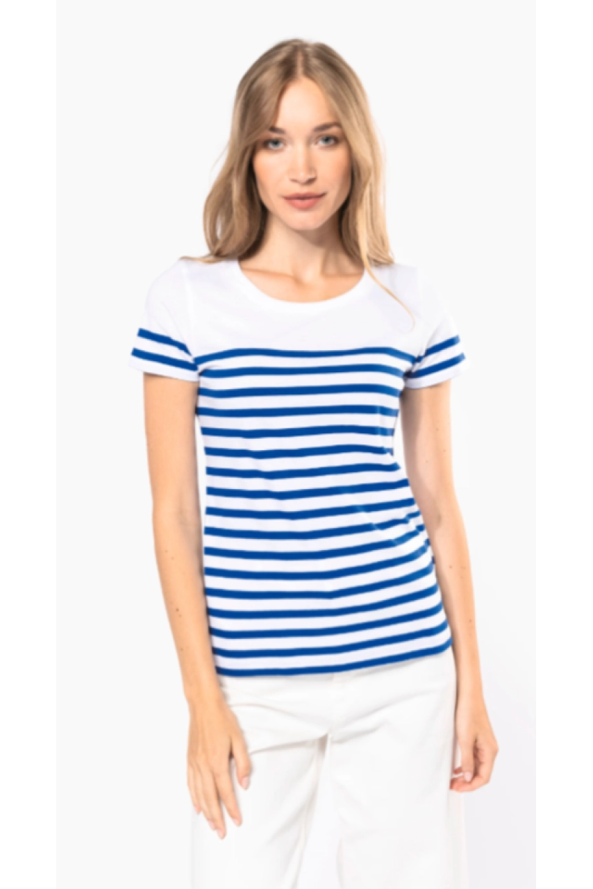 T-shirt marin col rond Bio femme