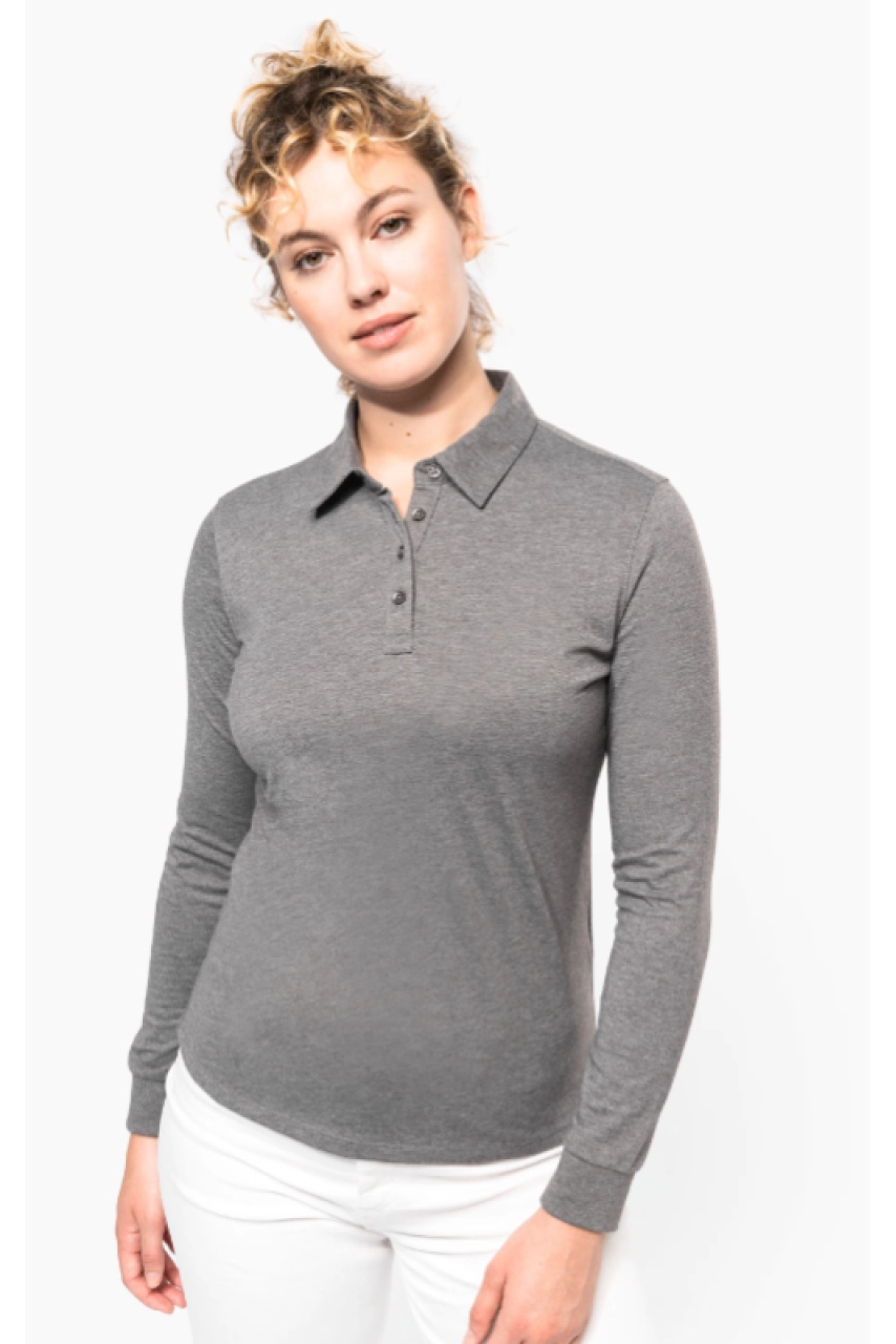 Polo jersey manches longues femme