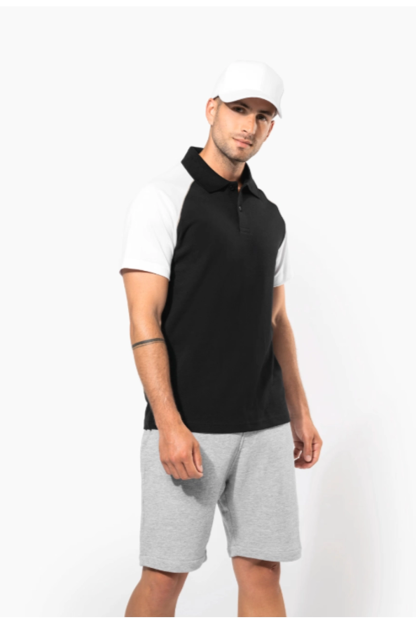Polo baseball manches courtes