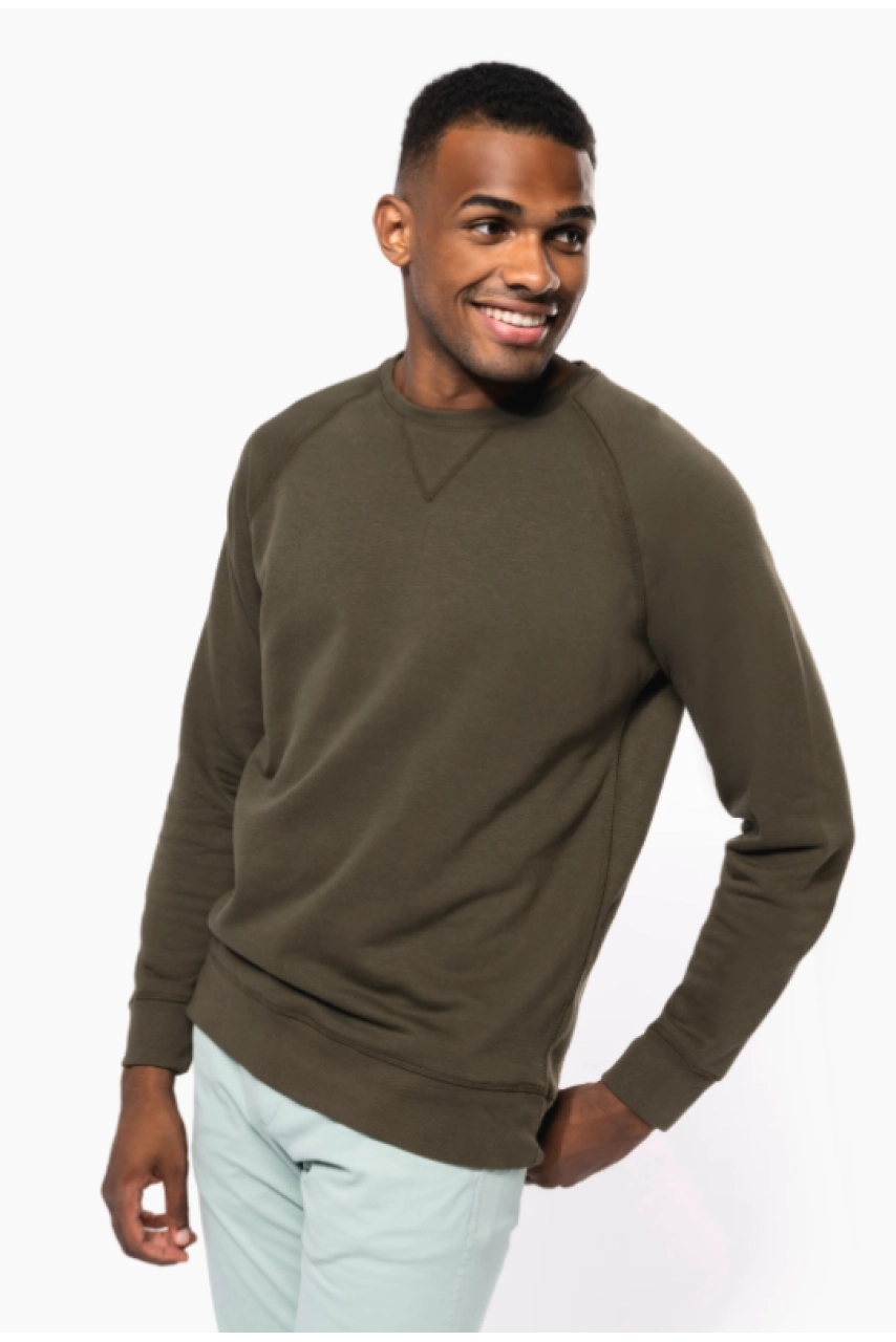 Sweat-shirt Bio col rond manches raglan homme