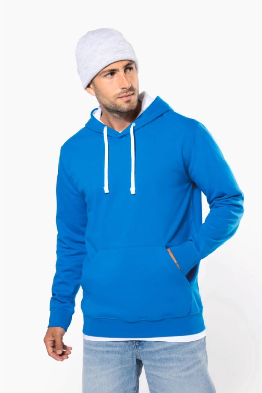 Sweat-shirt capuche contrastée homme