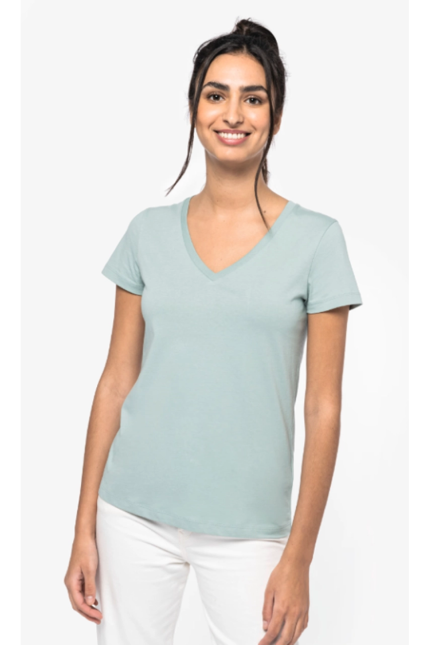 T-shirt écoresponsable col V femme