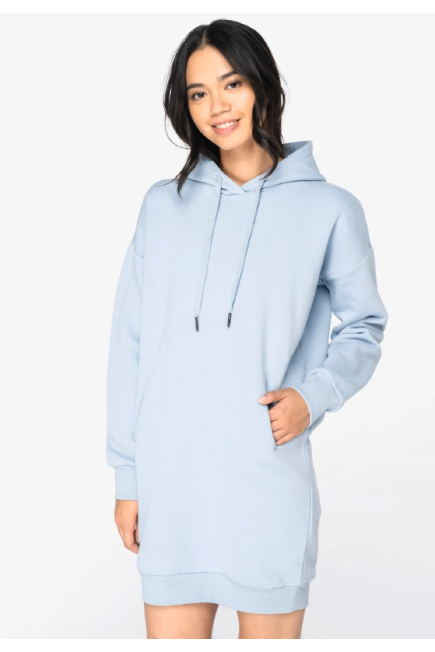 Robe sweat-shirt écoresponsable à capuche femme