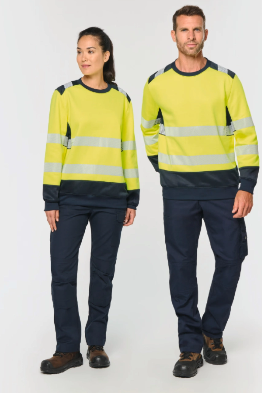 Sweat-shirt de sécurité recyclé col rond unisexe