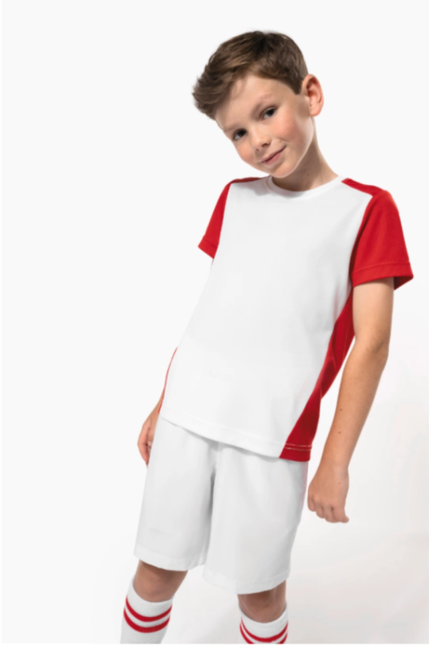T-shirt de sport écoresponsable bicolore enfant