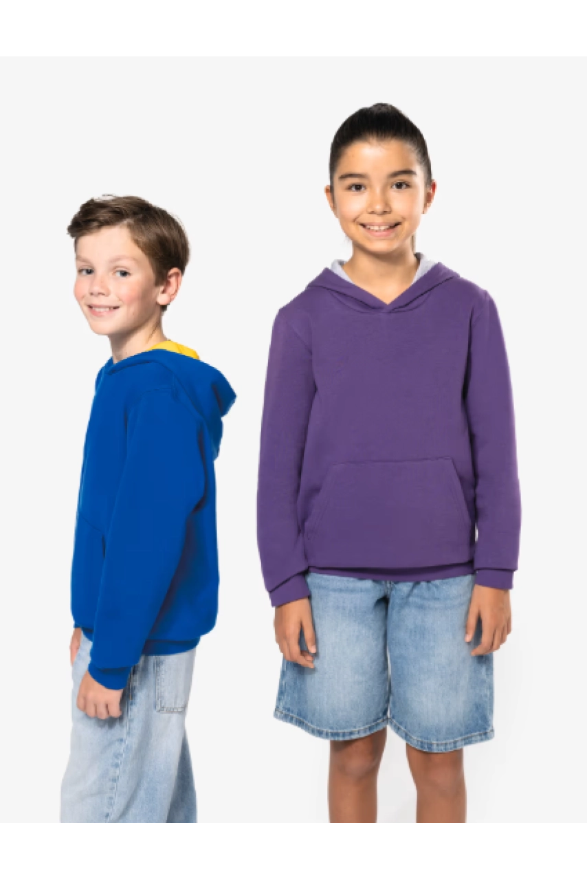 Sweat-shirt capuche contrastée enfant