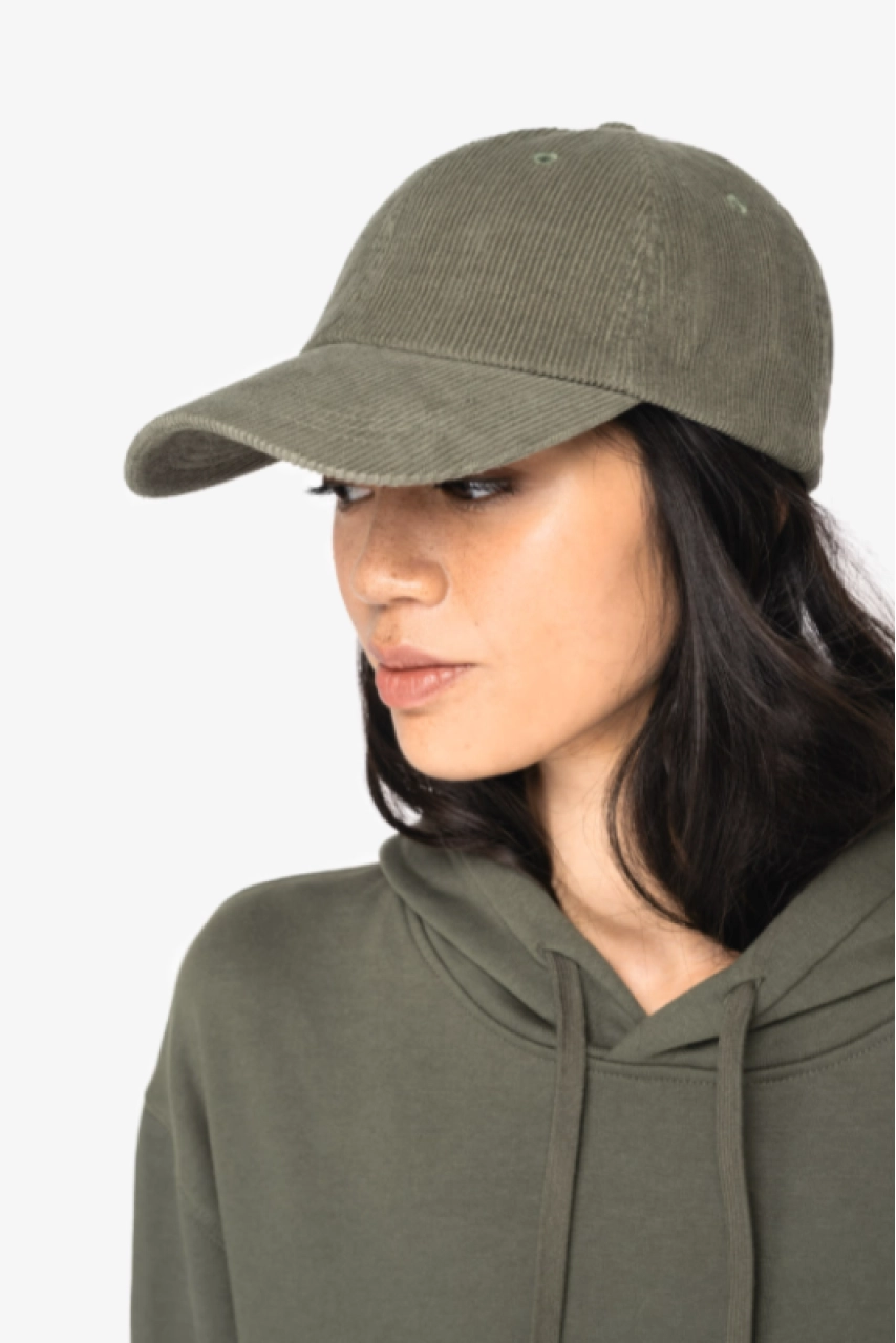 Casquette écoresponsable en velours côtelé 6 panneaux unisexe