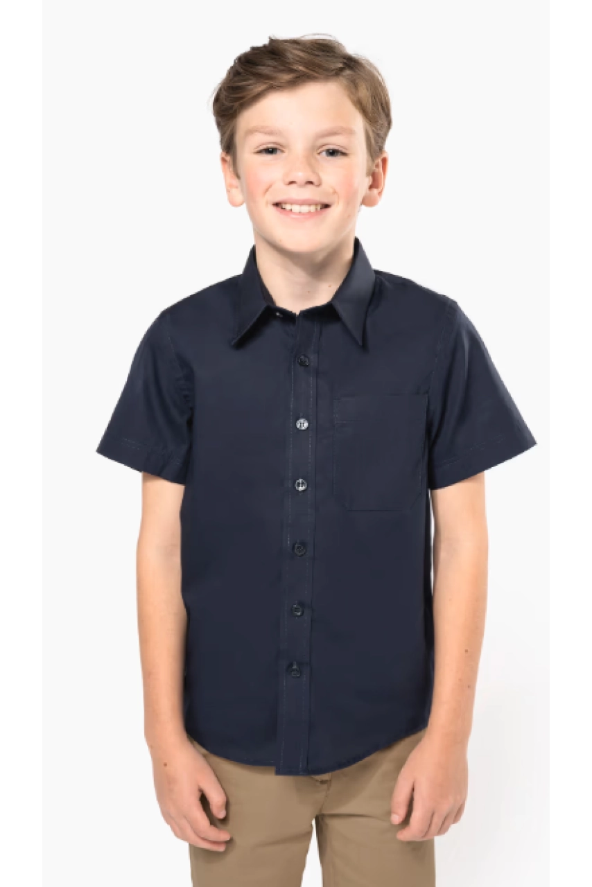 Chemise popeline manches courtes enfant