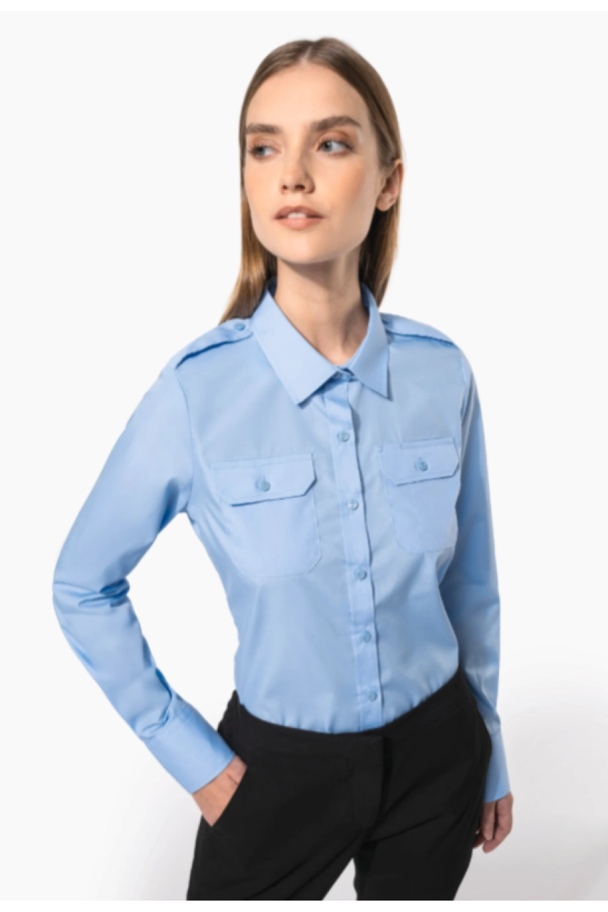 Chemise pilote manches longues femme