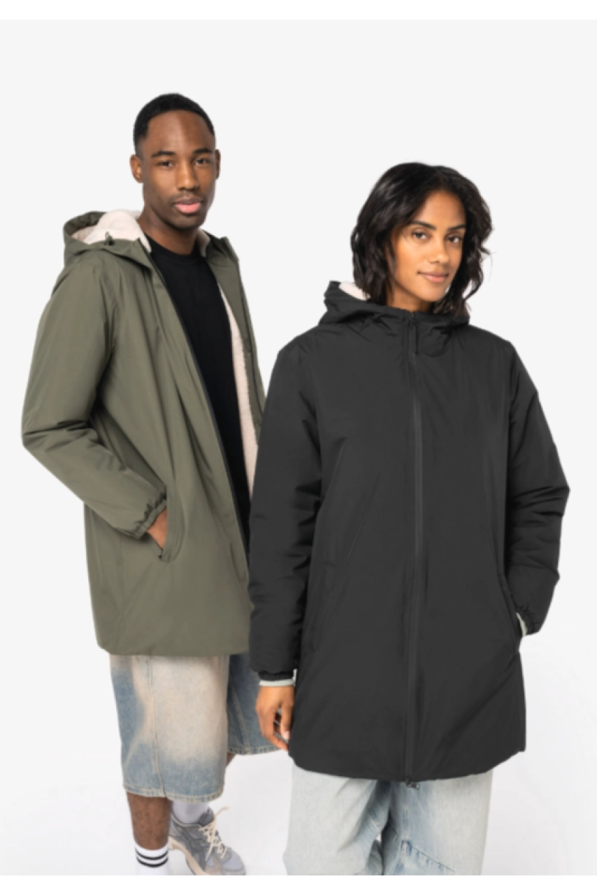Veste écoresponsable imperméable doublée en sherpa unisexe
