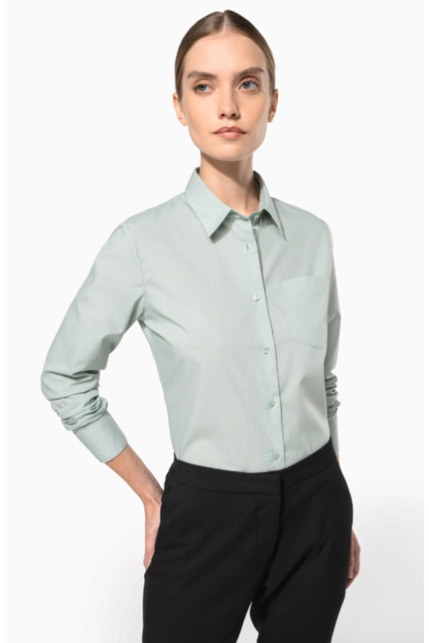 Chemise popeline polycoton entretien facile femme