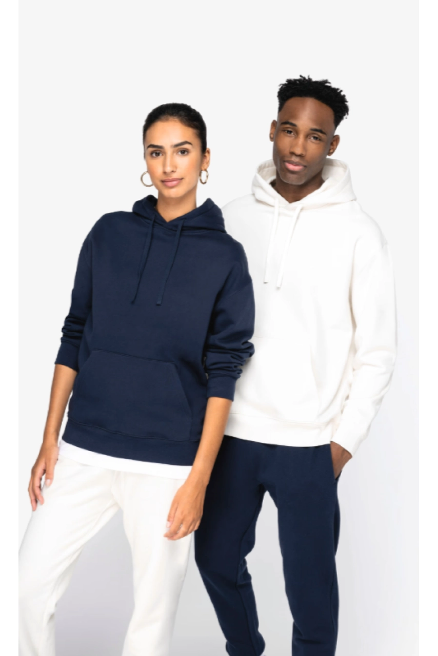 Sweat-shirt écoresponsable à capuche à épaules tombantes molleton gratté unisexe