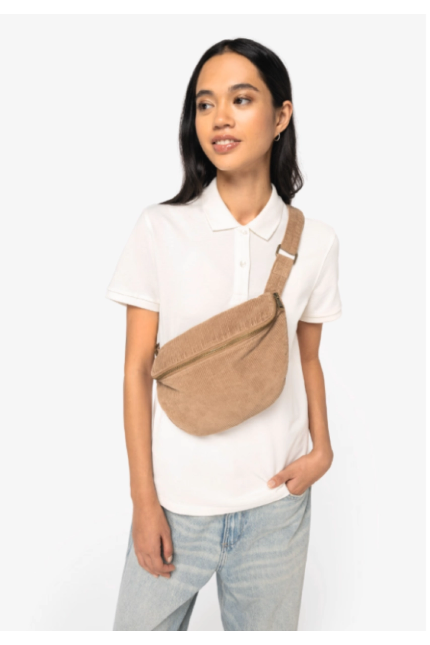 Banane écoresponsable délavée en velours côtelé