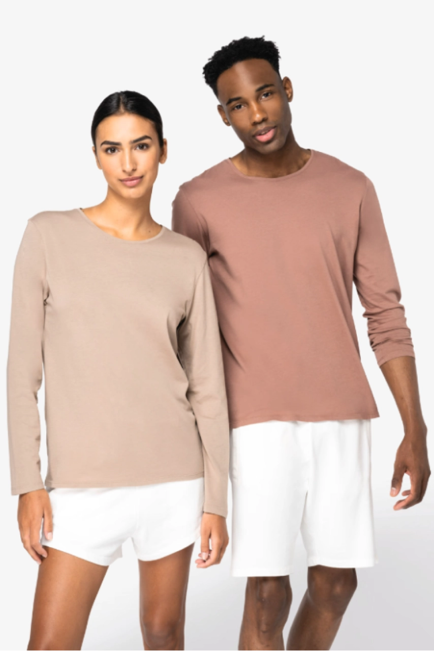 T-shirt écoresponsable délavé manches longues unisexe