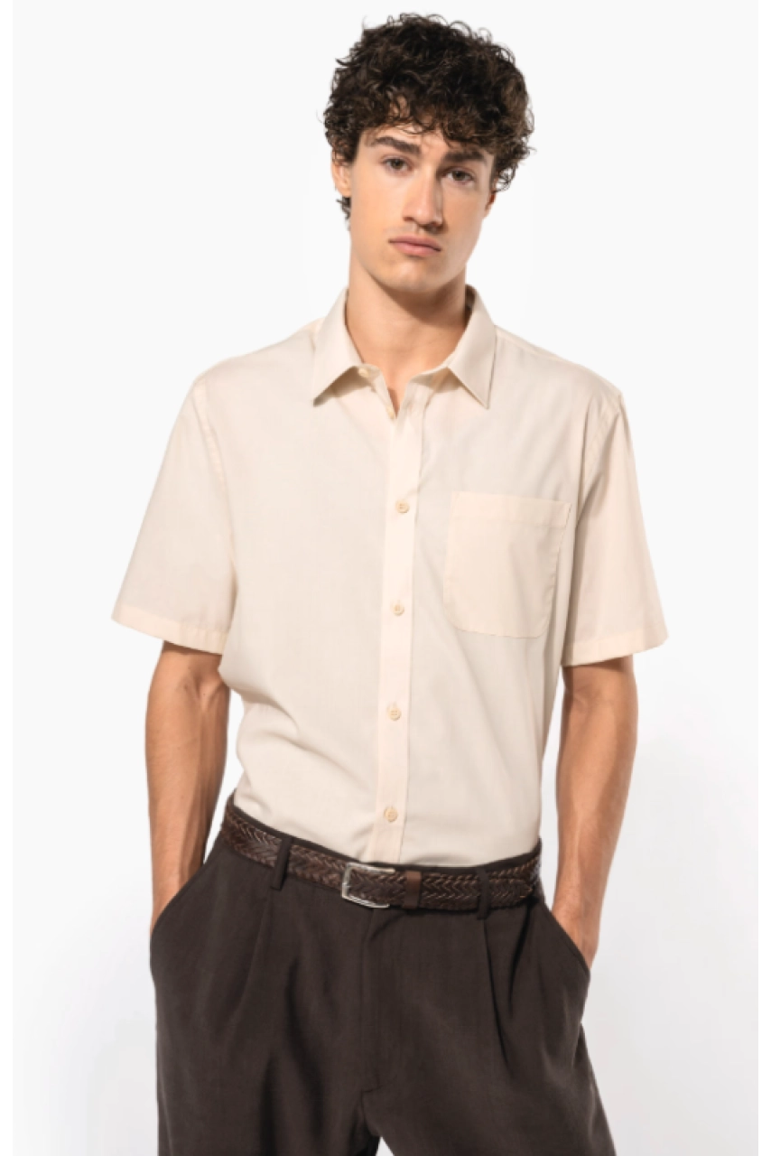 Chemise popeline polycoton manches courtes entretien facile homme