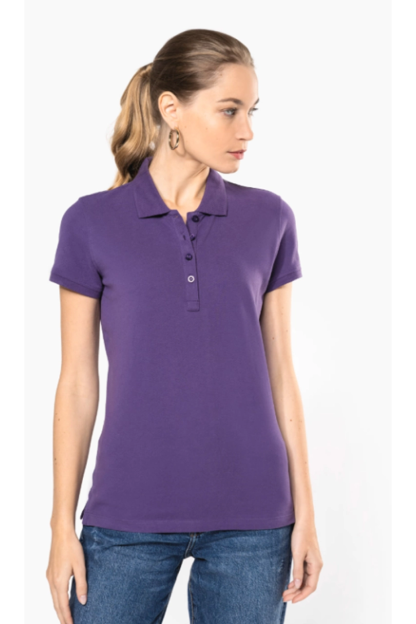 Polo piqué bicolore femme