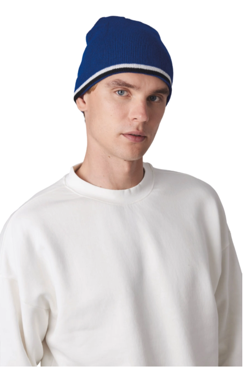 Bonnet bande bicolore contrastée