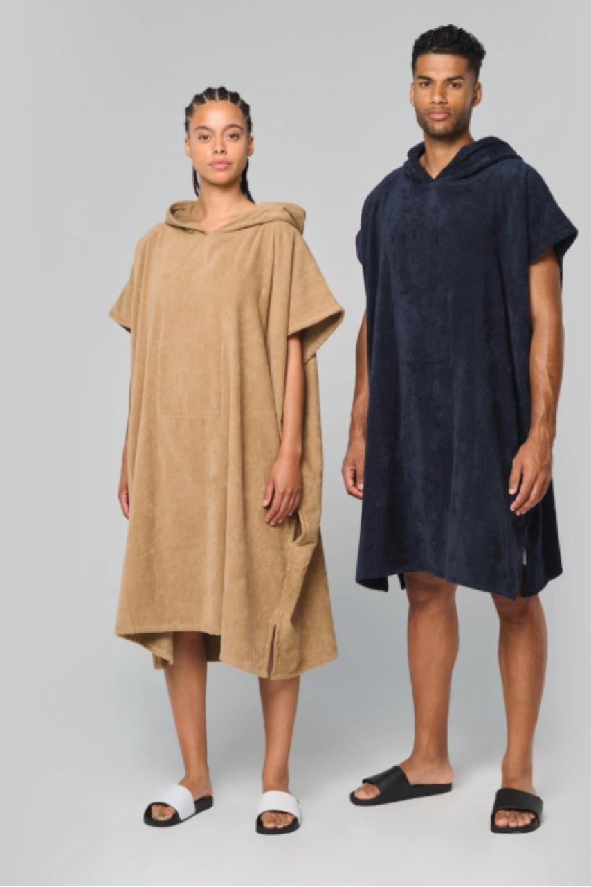 Poncho éponge à capuche unisexe