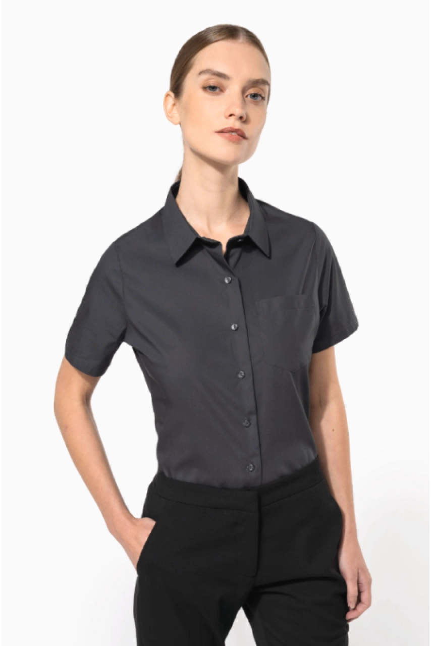 Chemise popeline manches courtes femme